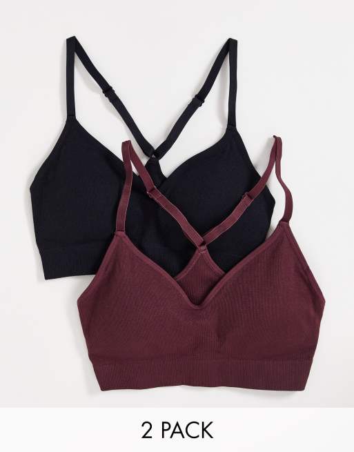 Dorina - Revive - Confezione da 2 brassière leggermente imbottite senza cuciture in misto nylon nero e rosso - MULTI