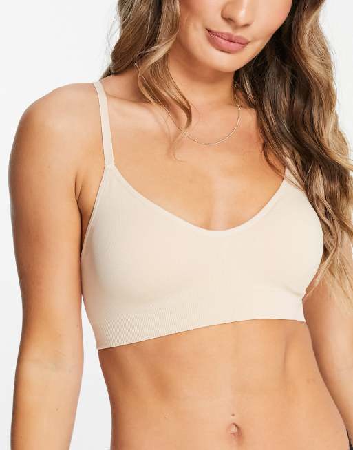 Dorina Revive nylon blend seamless bralette with removable pads in beige -  BEIGE