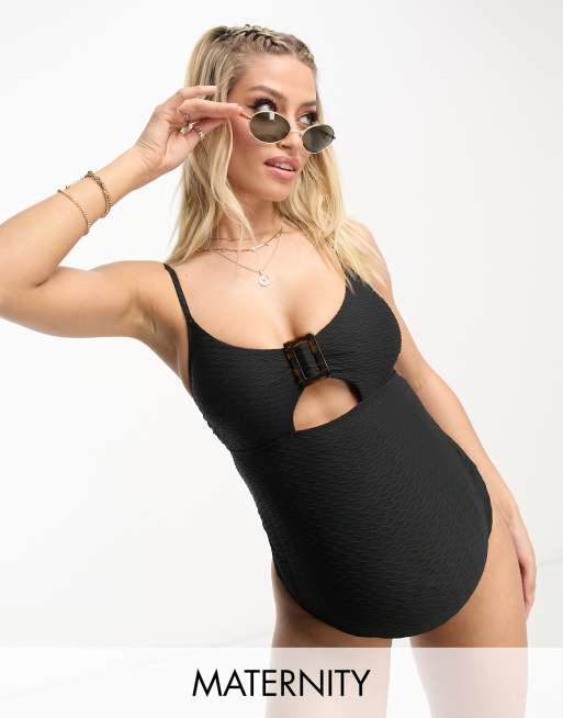 Dorina Sarawak Maternity keyhole swimsuit in black