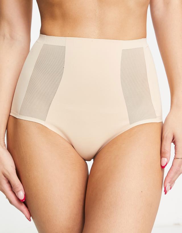 Dorina Skin Sculpt poly blend shaping briefs with mesh inserts in beige - BEIGE