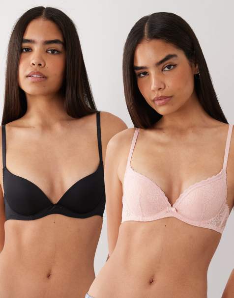 Dorina Sonia 2er-Pack Push-up-Plunge-BH in Schwarz und Hellrosa - view 1