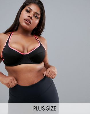 Dorina Plus Size Spirit high impact sports bra in black