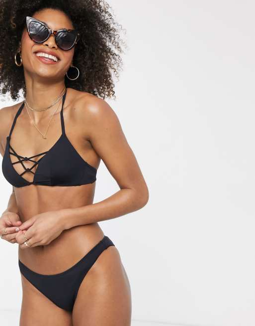 Dorina St Barts triangle bikini top in black, 4 of 4