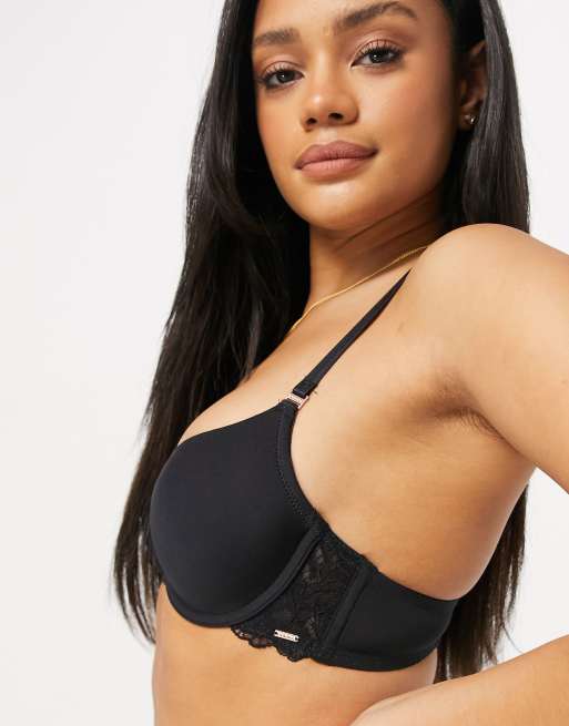 Dorina - Stacy - Licht gewatteerde demi-bh van polyester met kant in zwart - BLACK, 3 van 4