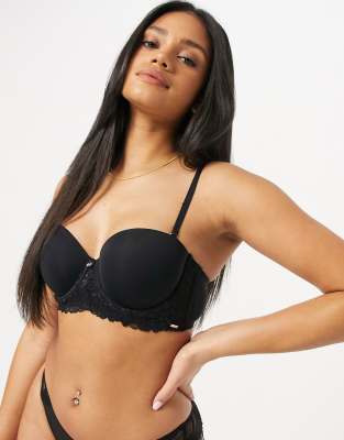 Dorina Memphis polyester high imact push up sports bra in black