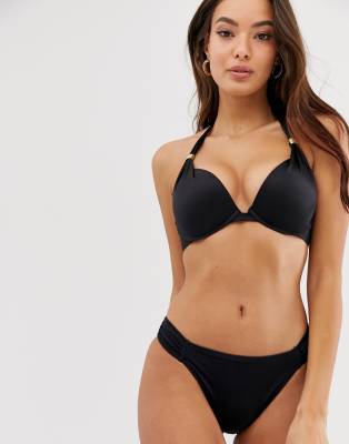 black push up bikini