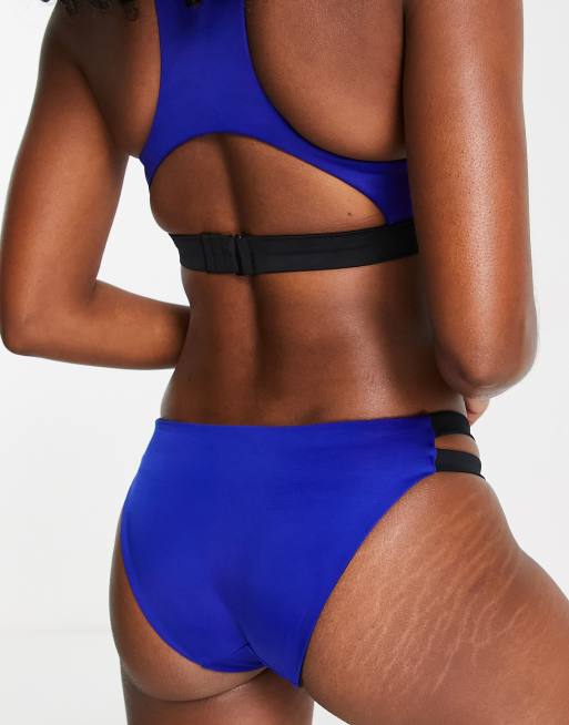 Dorina - Waverly Classic - Sorte og koboltblå vendbare bikinitrusser med smalle stropper, 3 af 4