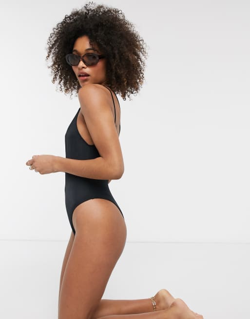 Dorina X Jackie Plunge Multi Strap Swimsuit In Black Asos