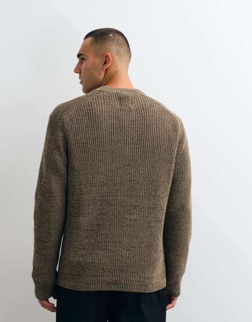 Double A By Wood Wood 100% Baumwoll-Halum-Strickpullover in Beige-Melange, 5 von 5