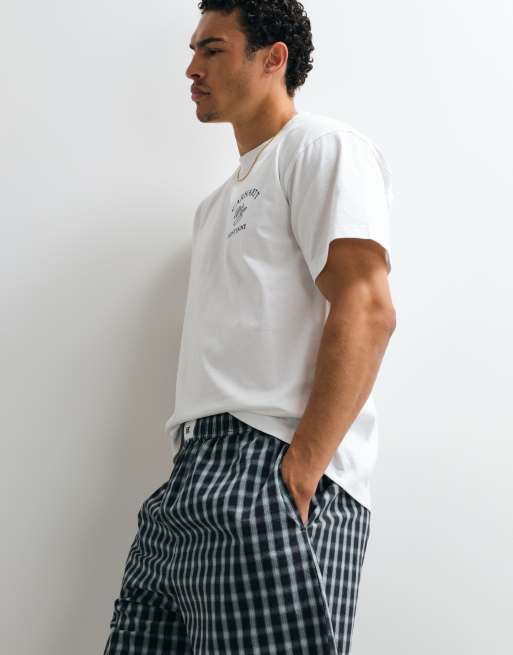 Double A By Wood Wood 100% cotton Alwin pull-on shorts co-ord in slate check, 3 of 9