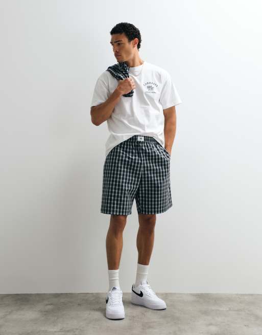 Double A By Wood Wood 100% cotton Alwin pull-on shorts co-ord in slate check, 4 of 9