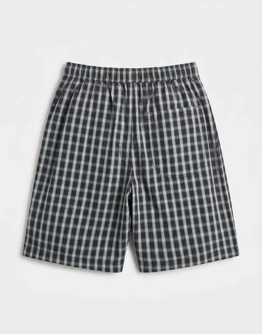 Double A By Wood Wood 100% cotton Alwin pull-on shorts co-ord in slate check, 7 of 9