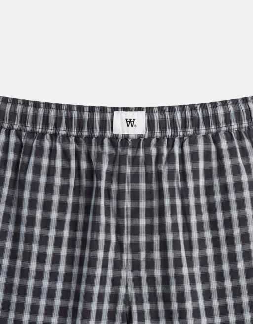 Double A By Wood Wood 100% cotton Alwin pull-on shorts co-ord in slate check, 8 of 9