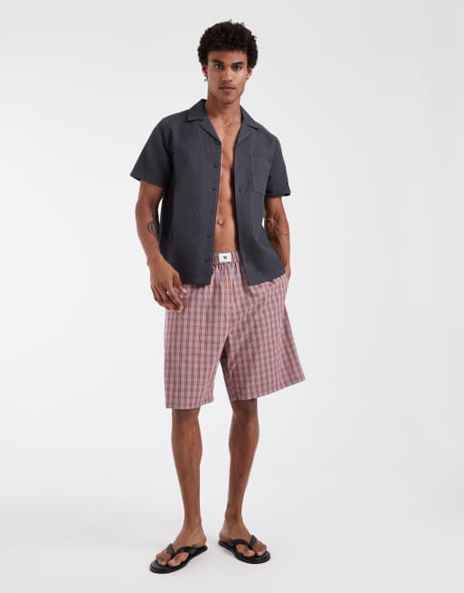 Double A By Wood Wood 100% cotton Alwin pull-on shorts in gingerbread check, 2 of 5