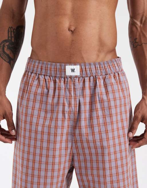 Double A By Wood Wood 100% cotton Alwin pull-on shorts in gingerbread check, 4 of 5