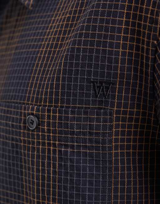 Double A By Wood Wood 100% cotton cooper shirt in black check, 3 of 5