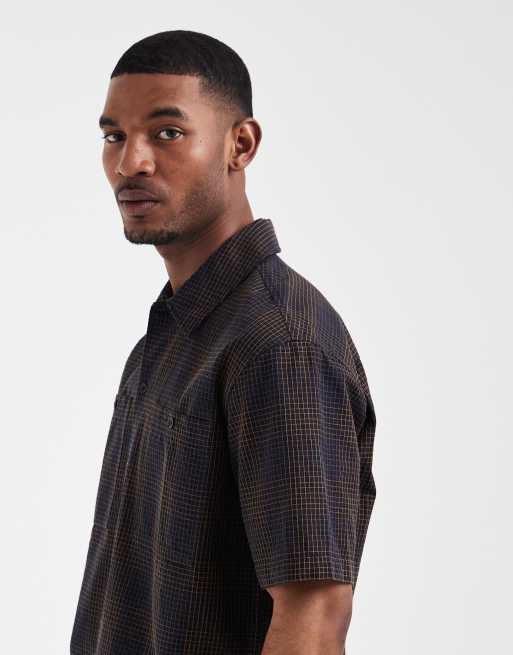 Double A By Wood Wood 100% cotton cooper shirt in black check, 5 of 5