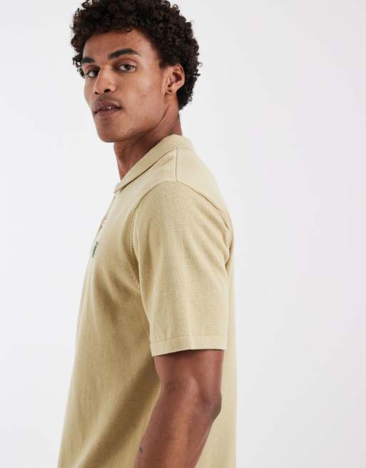 Double A By Wood Wood 100% cotton Mikkel polo in pale olive | ASOS