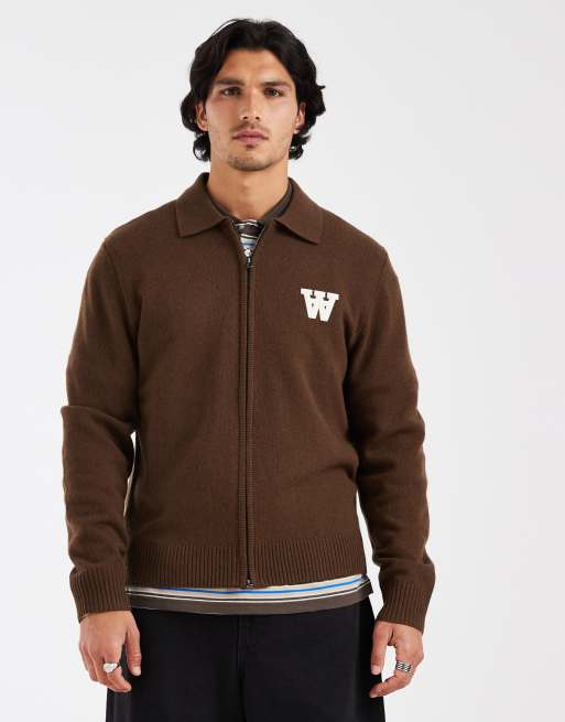 Double A By Wood Wood 100% lambswool Tay zip through cardigan in