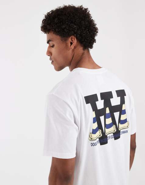Double A By Wood Wood - Ace - Hvid T-shirt i 100% bomuld med keglegrafik på ryggen - view 1