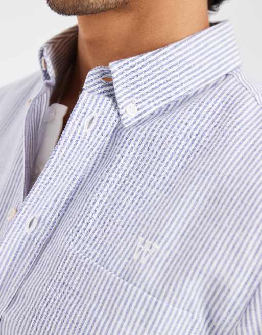 Double A By Wood Wood - Adam - Camicia in 100% cotone azzurra a righe, 3 di 5