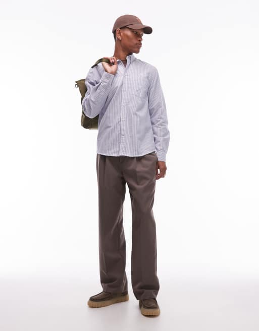 Double A By Wood Wood adam shirt in blue stripe, 2 of 4