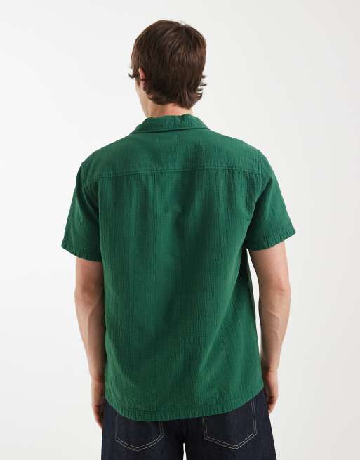 Double A By Wood Wood - Adrian - Camiseta verde oscuro con bolsillo de 100% algodón, 4 de 5