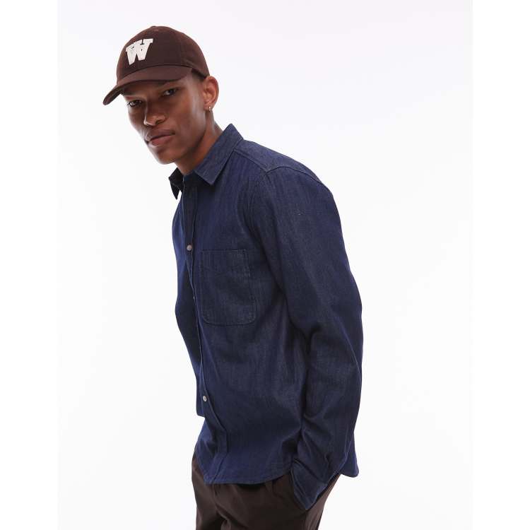 Double A By Wood Wood adrian denim cotton shirt in rinse | ASOS