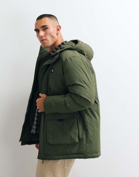 Double A By Wood Wood Bastian padded parka jacket in khaki - view 1
