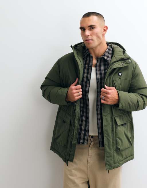 Double A By Wood Wood Bastian parka matelassée kaki, 3 de 5