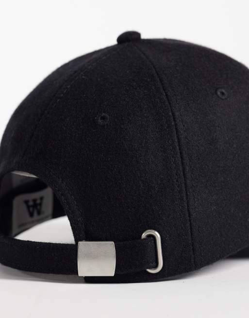 Double A By Wood Wood Cap mit Filz-Patch-Logo in Schwarz, 2 von 3