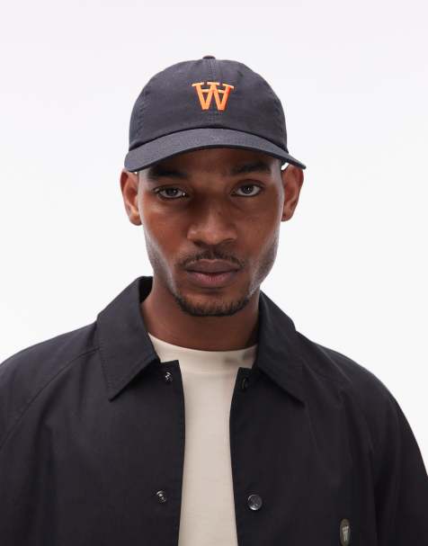Double A By Wood Wood - Cappellino standard in 100% cotone nero con logo a contrasto - view 1