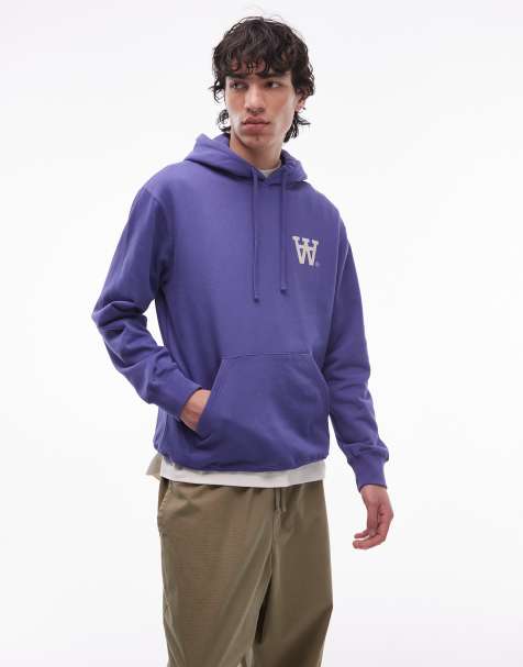 Double A By Wood Wood - Cass - Felpa stile pullover viola con cappuccio - view 1
