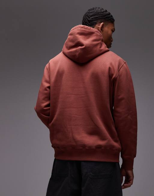 Double A by Wood Wood – Cass – Kapuzenpullover aus Baumwolle in Braun mit Logo, 4 von 4