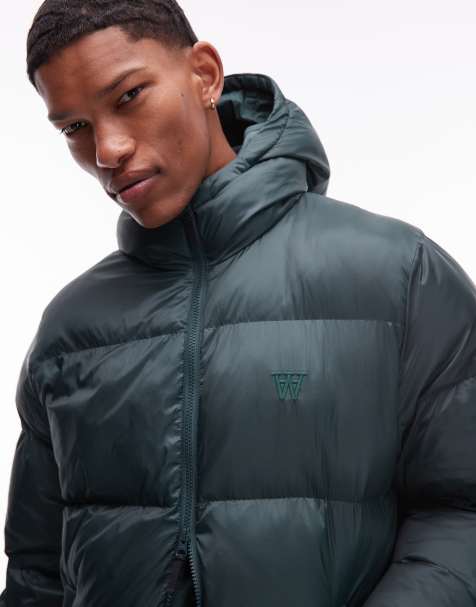Double A By Wood Wood claus double zip padded jacket in forest green - view 1