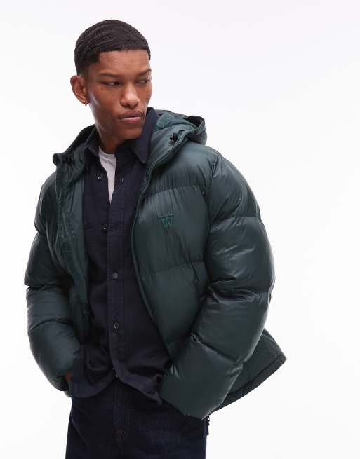 Double A By Wood Wood claus double zip padded jacket in forest green, 2 of 4
