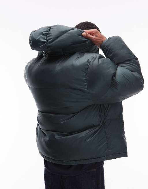 Double A By Wood Wood claus double zip padded jacket in forest green, 3 of 4