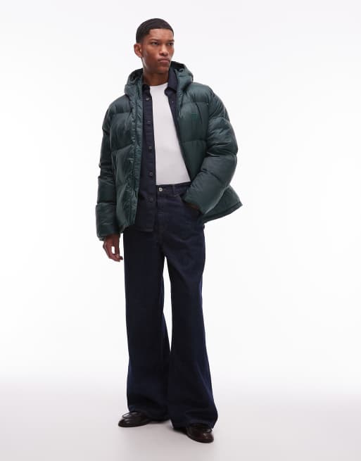 Double A By Wood Wood claus double zip padded jacket in forest green, 4 of 4