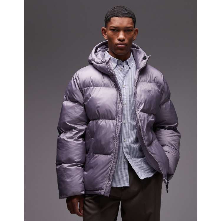 Double A By Wood Wood claus double zip padded jacket in lilac grey