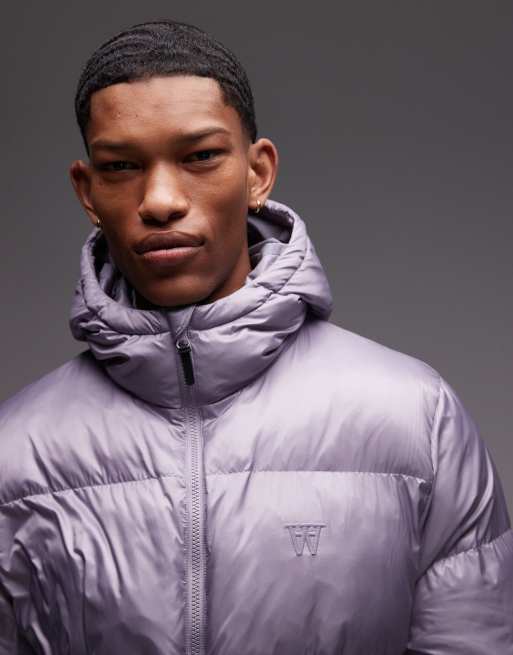 Double A By Wood Wood claus double zip padded jacket in lilac grey, 2 of 4