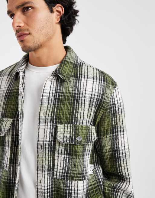 Double A By Wood Wood - Clay - Giacca verde a quadri in 100% cotone, 4 di 5