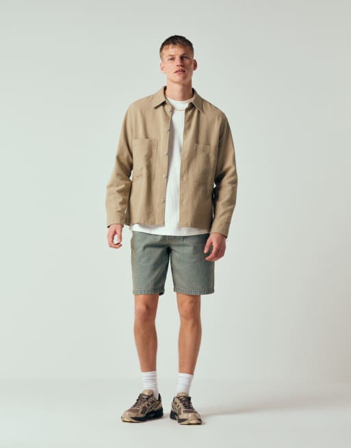 Double A by Wood Wood – Clay – Hemdjacke in Steinbeige, 2 von 7