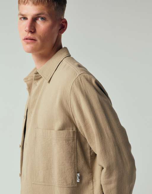 Double A by Wood Wood – Clay – Hemdjacke in Steinbeige, 5 von 7