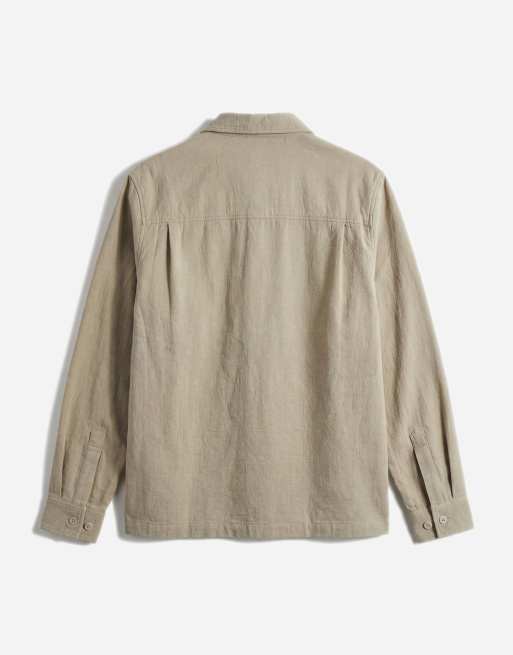 Double A by Wood Wood – Clay – Hemdjacke in Steinbeige, 7 von 7
