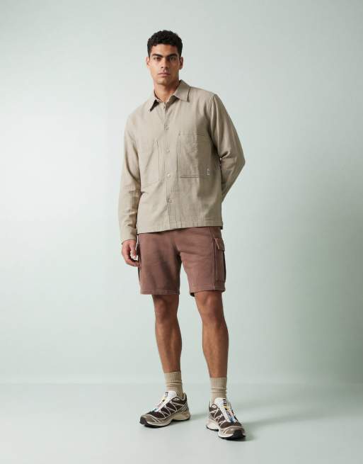 Double A by Wood Wood – Clay – Hemdjacke in Steinbeige, 9 von 12