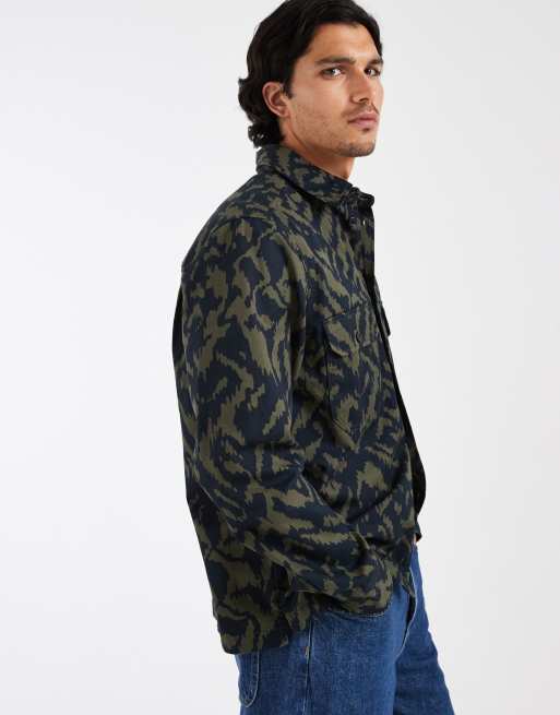 Double A By Wood Wood – Clay – Kamouflagemönstrad overshirt i 100% bomull, 2 av 5