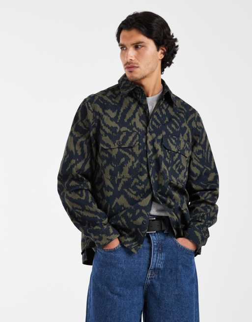 Double A By Wood Wood – Clay – Kamouflagemönstrad overshirt i 100% bomull, 4 av 5
