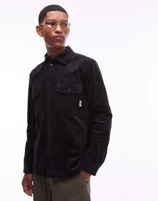 Double A By Wood Wood clay overshirt in washed black