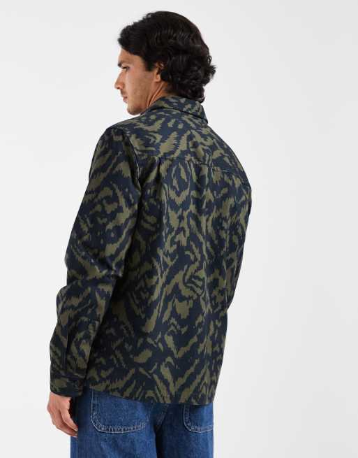 Double A By Wood Wood - Clay - Sobrecamisa con estampado de camuflaje de 100% algodón, 5 de 5