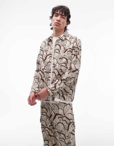 Double A By Wood Wood – Clay – Svampmönstrad overshirt, del av set - view 1